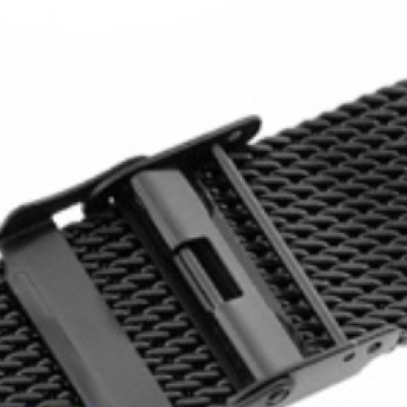 Hadley Roma Black Mesh Design Watch Strap - Picture 6 of 8